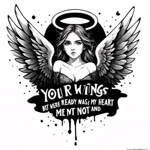 Halo And Wings With The Quote Your Wings Were Ready But My Heart Was Not