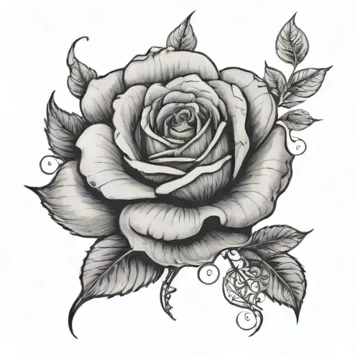 A Neck Tattoo Faded Rose Growing