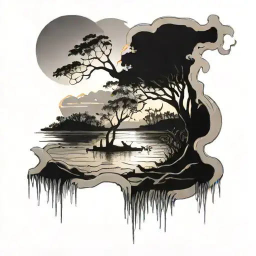 Sunset Beach Fading Into Mangroves