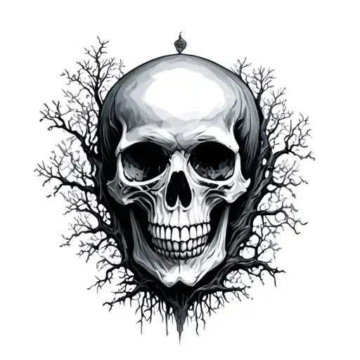 Skull And Tree Growing
