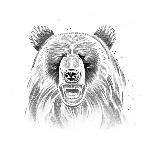 A Muscular Grizzly Bear Lifting Weights