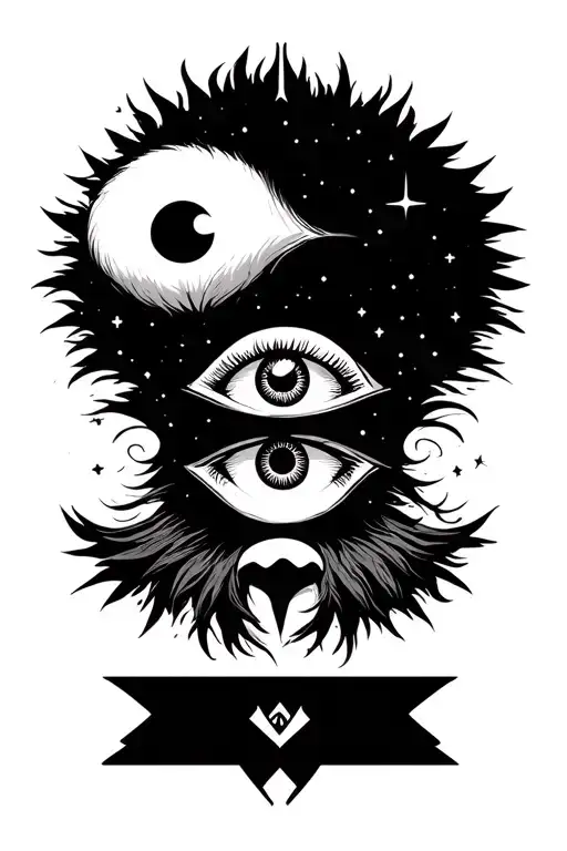 The Mars Volta Tres Ojos Logo Art Black And White Tarot Card
