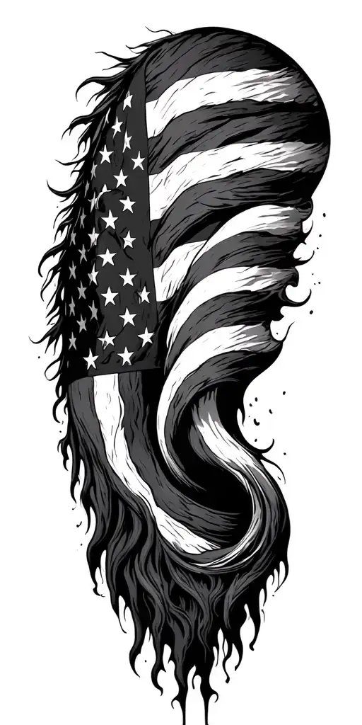 Forrest Into American Flag Morphing