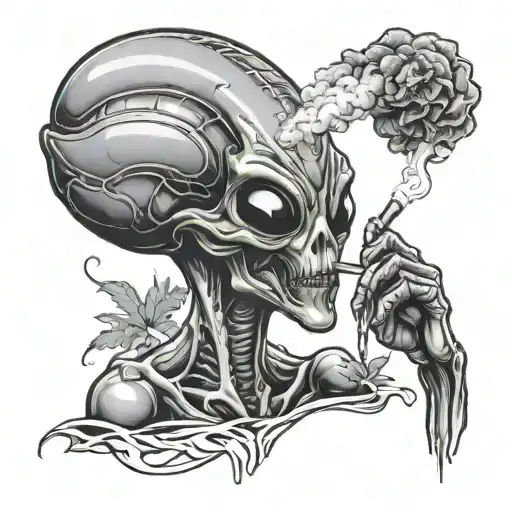 Alien Smoking Weed