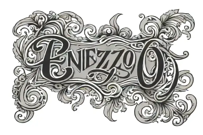 The First Name Enzo With A Fine Line Tattoo Writing Without Drawing Around