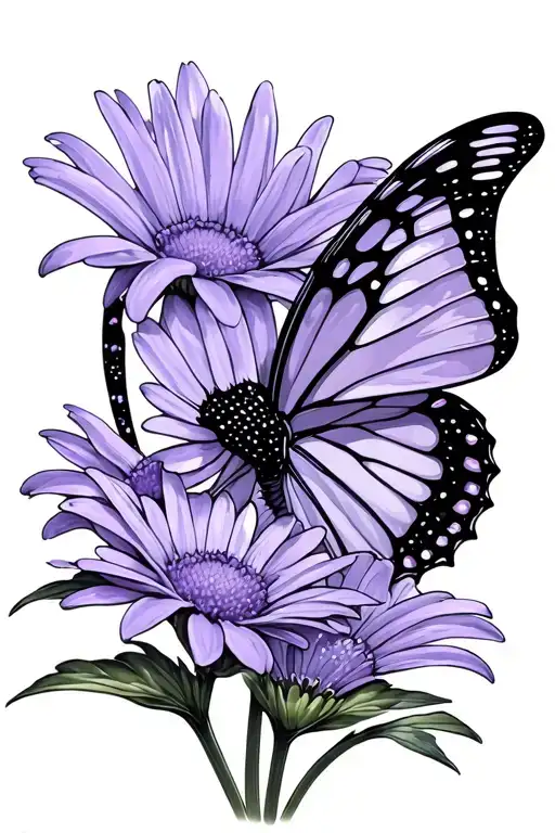 Lilac Daisy Stargazer Lil Butterfly Emerging