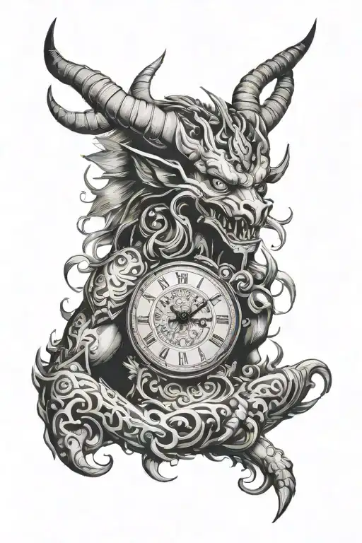 Tahitian Demon Aurora Borealis Clock