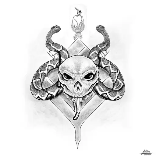 Sleeve With Snake And Angel