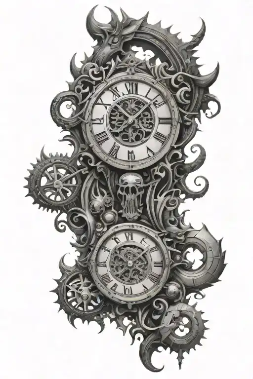 Clock Disassemble Roman Numeral Which Is Lost And A Demon And A Tahitian Style Can Integrate With
