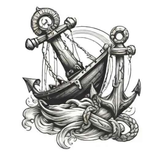 Anchor And Boat