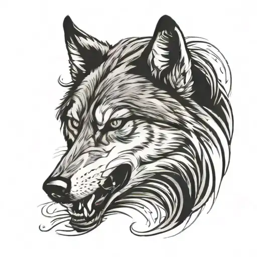 Angry Wolf Head