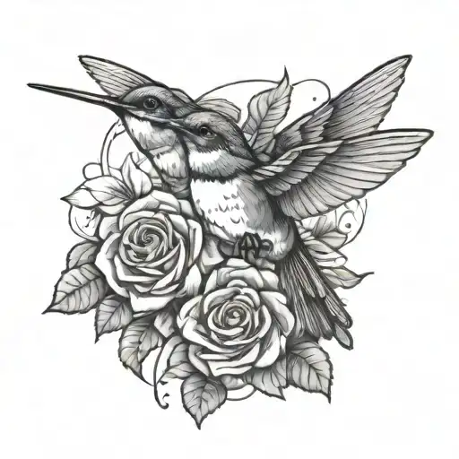 Fly High Lulu And Jack Humming Bird And Roses