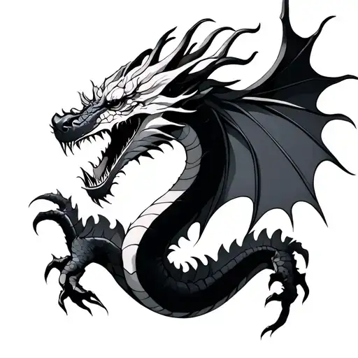 Dragon That Eats The Tail Hanging White And