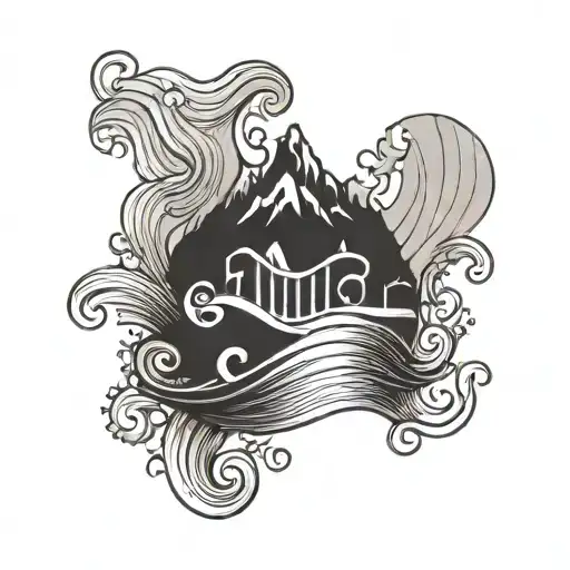 Music Mountains Wave Love Symbol Intertwined