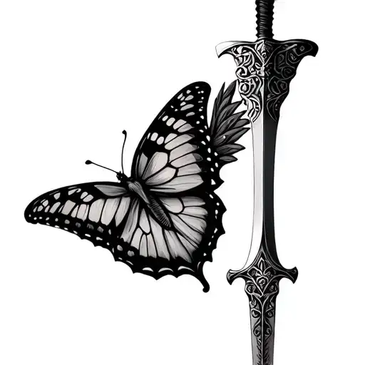 Delicate Dagger With Swallowtail Butterfly Wings For The Handle