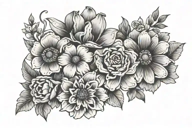 Mexican Style Flowers For Above Elbow