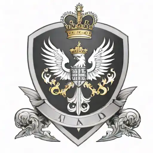 Canadian Coat Of Arms Shield With An Infantry Officers Sword