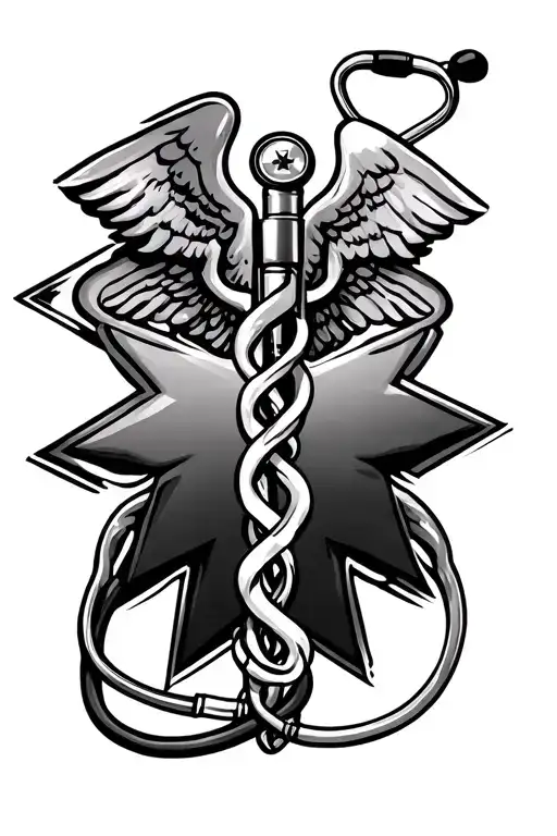 Stethoscope And Star Of Life Ems