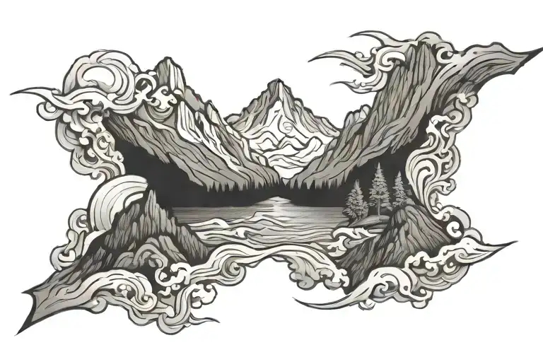 Mountain Split By Sword Into The Earth