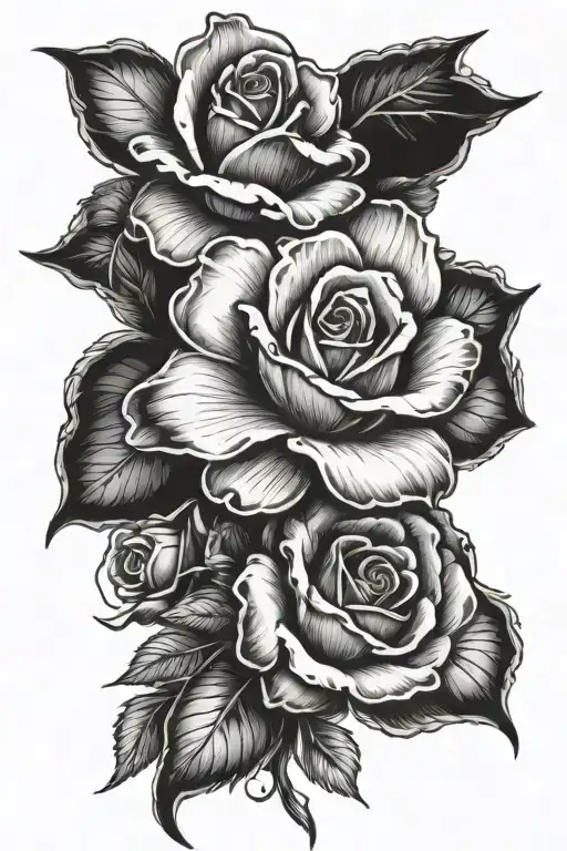 Small Tattoo That Goes Well With Rose And Cross