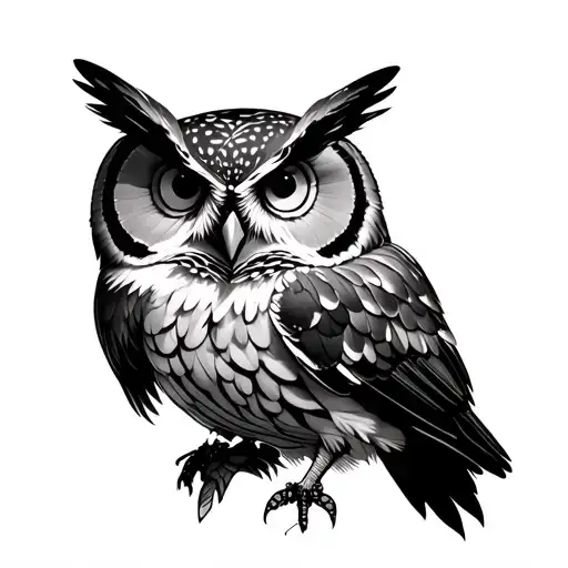 An Owl In The Chest With Butterfly Wings