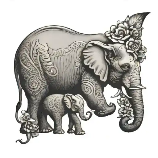 Elephant With Baby
