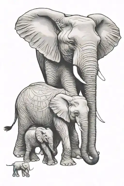 Family Of Elephant