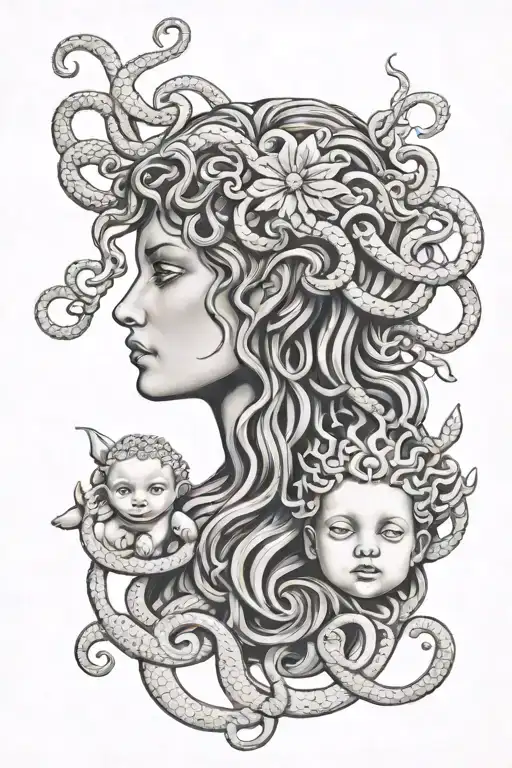 Medusa Protecting Baby