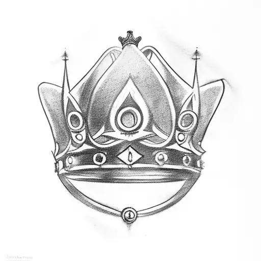 Abstract Tattoo Showcasing A Crown With A Twist