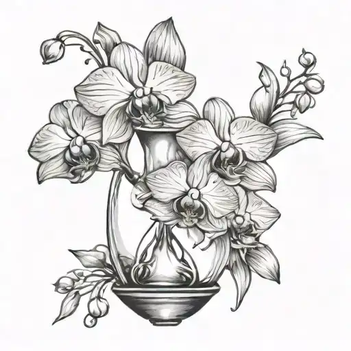 Orchid And Hour Glass
