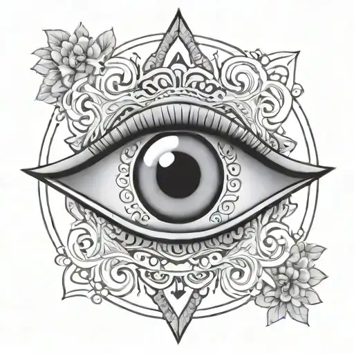 Greek Eye With Mandala Circle