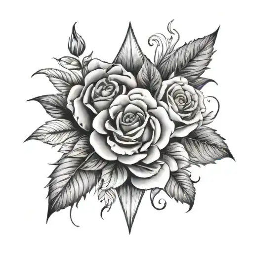 Word Saluto Surrounded By Roses