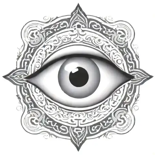 Greek Ornament Patterns Circle With Greek Eye Inside