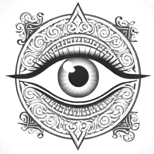 Greek Ornament Patterns Circle With Greek Eye Inside