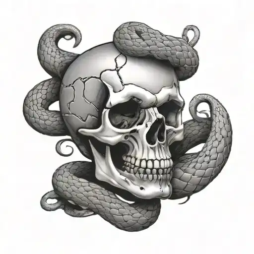 Skull And Snake Slithering
