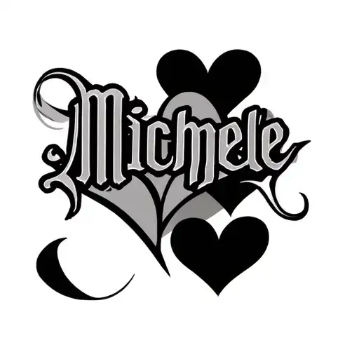 Name Banner With Michele With Hearts