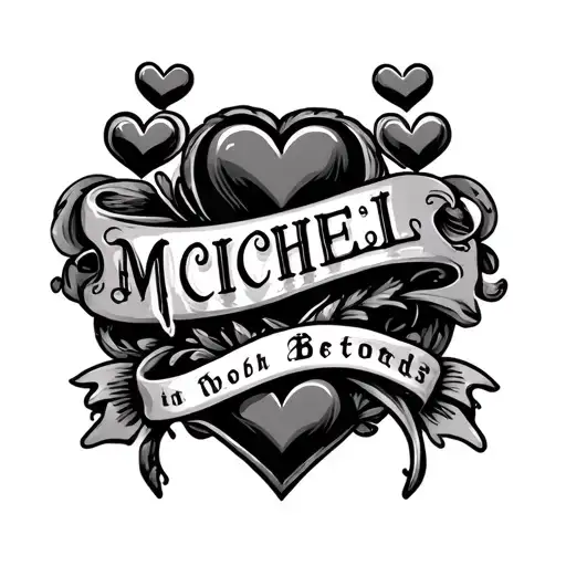 Name Banner With Michele With Hearts