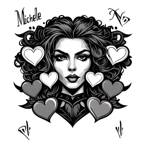 Name Banner With Michele With Hearts