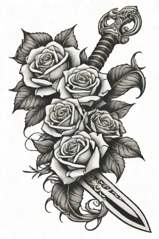 Roses Wrapped Around A Sword