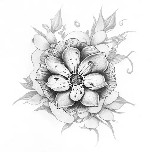 Poisonous Flowers Held By Skeleton Hand