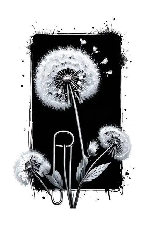 Safety Pin And Dandelion