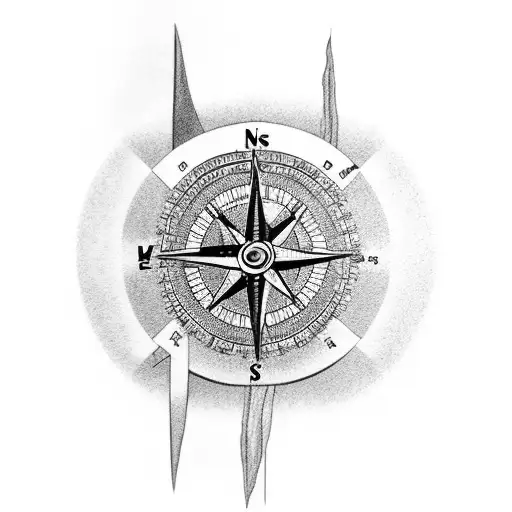A Compass With Jimi Hendrix's Silhouette As The Needle