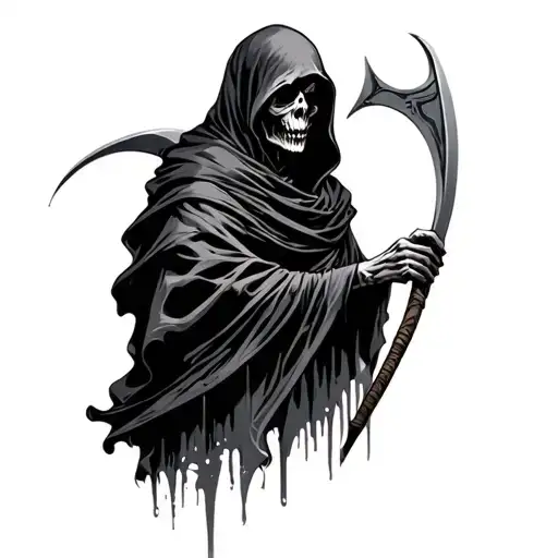 Grim Reaper Holding A Scythe