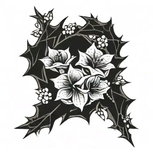 Crown Of Thorns With Small Flowers That Emerge