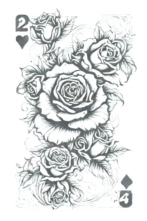 Cross Roses Playing Cards Roman Numbers