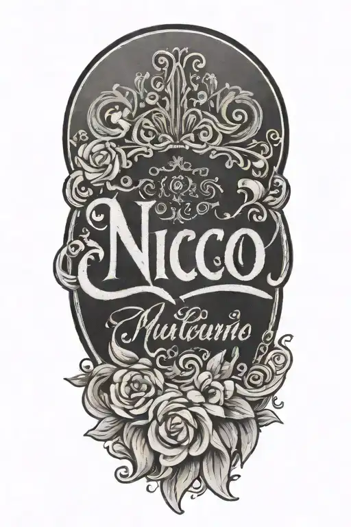 The Name Nico Written On A Chalk Board