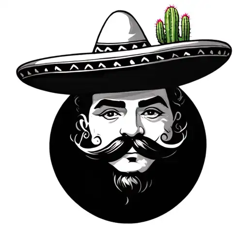 Cactus Sombrero Mustache Moonlight