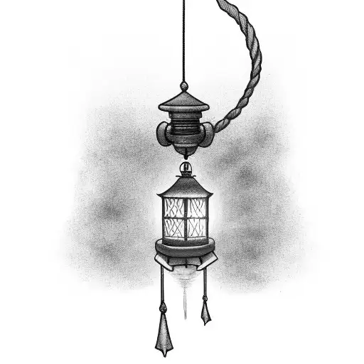 Hermit Holding Lantern Leading Way To Stairway To Heaven