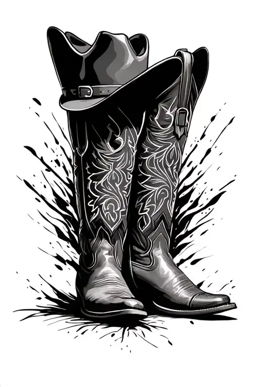 Cowboy Boots And Cowboy Hat