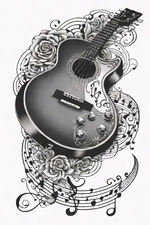 Guitar With Music Notes
